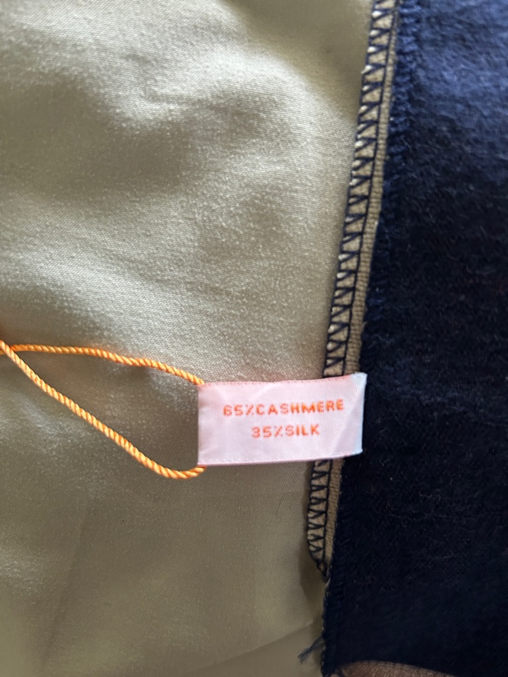 H Checker XL wrap scarf in Navy and Cream - Picture 5 of 6